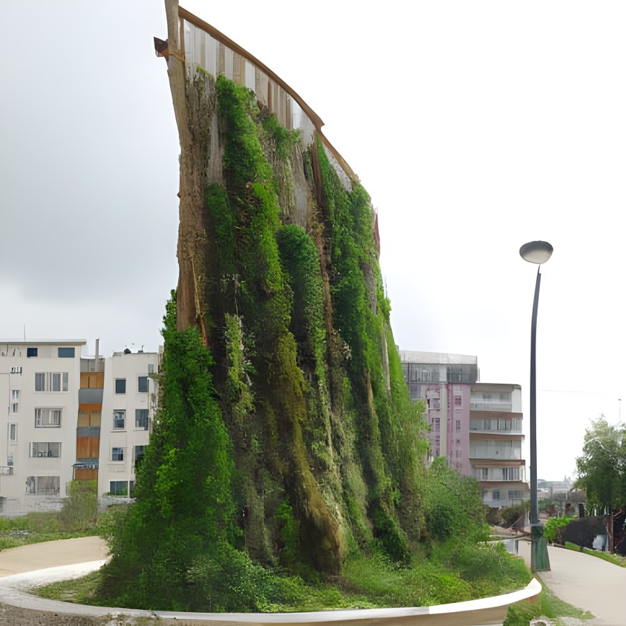 Recherche de structures végétalisées, image&nbsp;IA